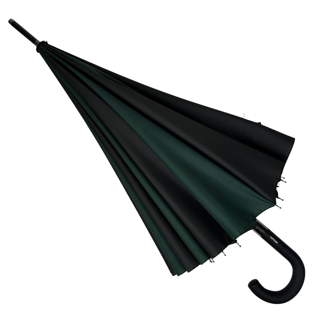 Жіноча парасолька-палиця напівавтомат Toprain 98 см зелена - фото 6