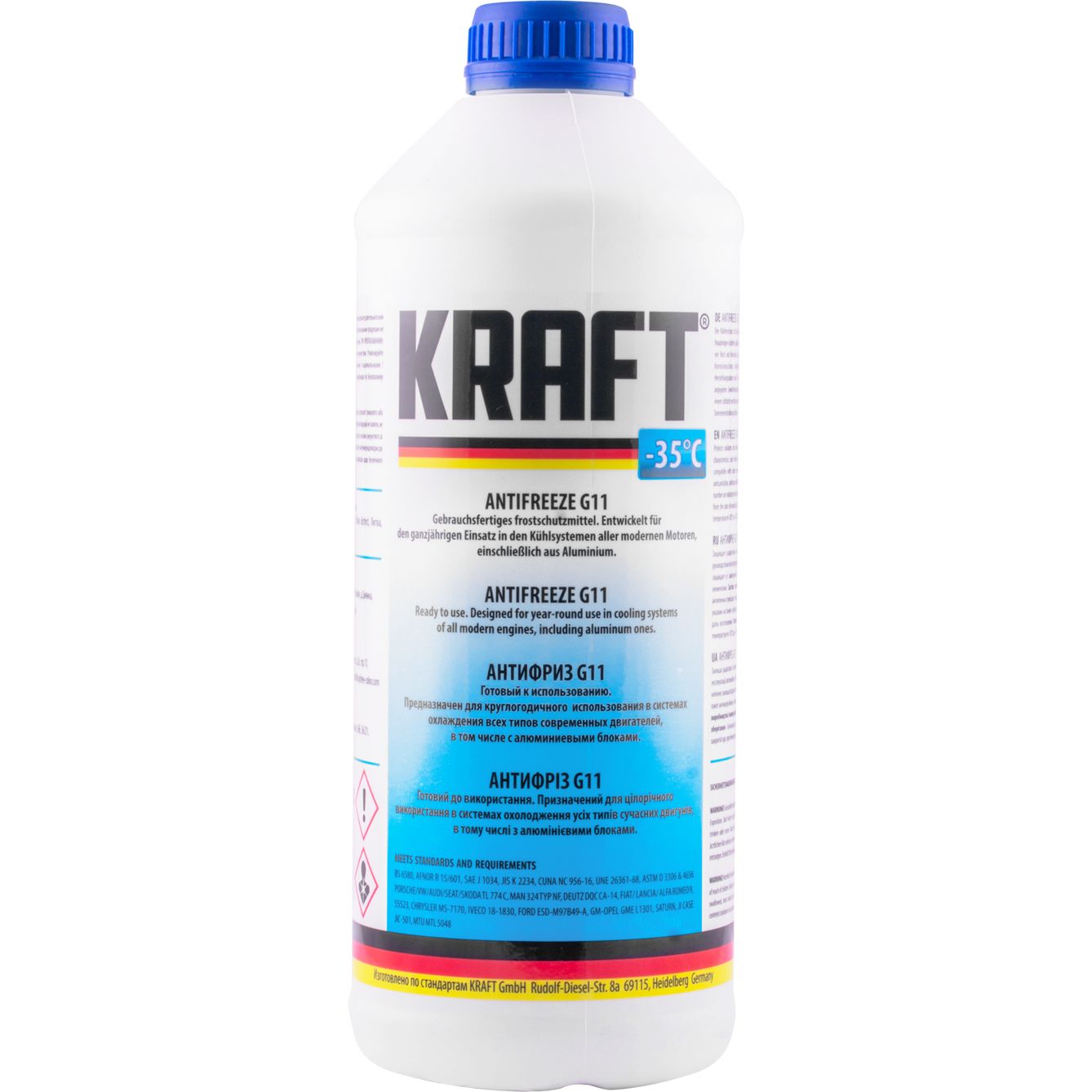 Антифриз Kraft G11 Blue -35°С,1.5 л - фото 1