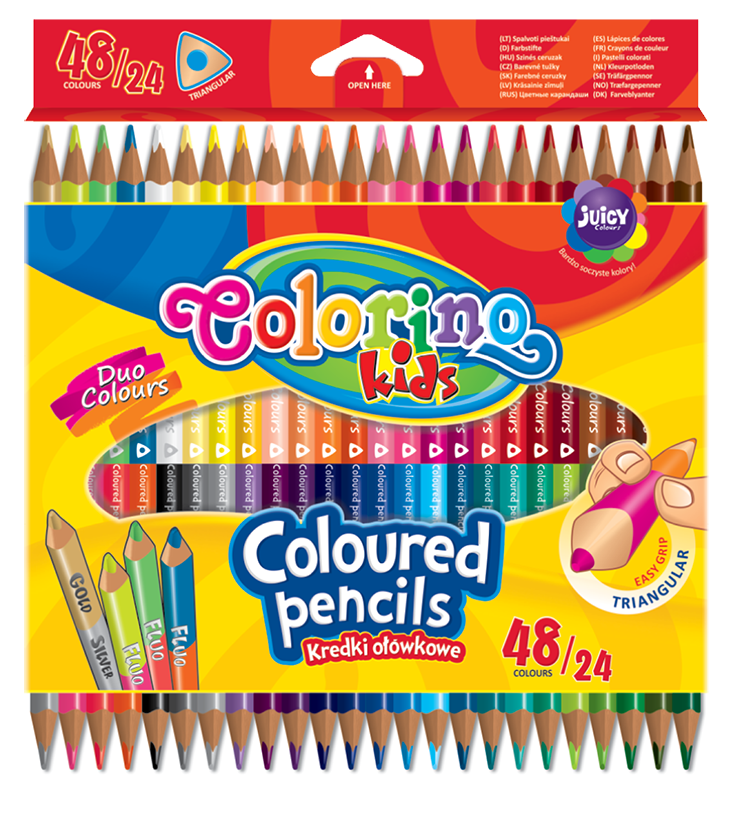 Карандаши цветные Colorino, двусторонние, 48 цветов, 24 шт. (51705PTR) - фото 1