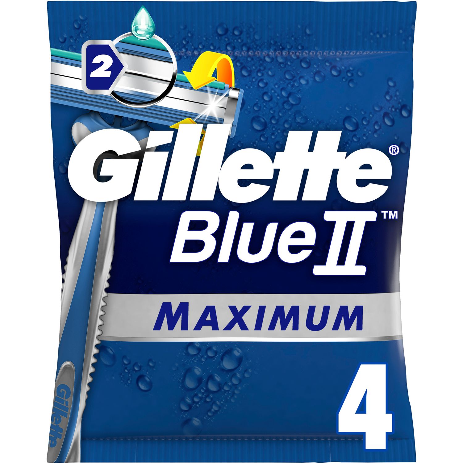 Одноразовый бритвенный станок Gillette Blue 2 Maximum, 4 шт. - фото 1