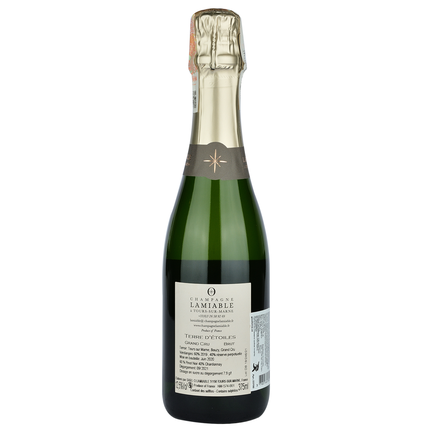 Шампанское Lamiable Terre D`Etoiles Brut Grand Cru, белое, брют, 0,375 л (53700) - фото 2