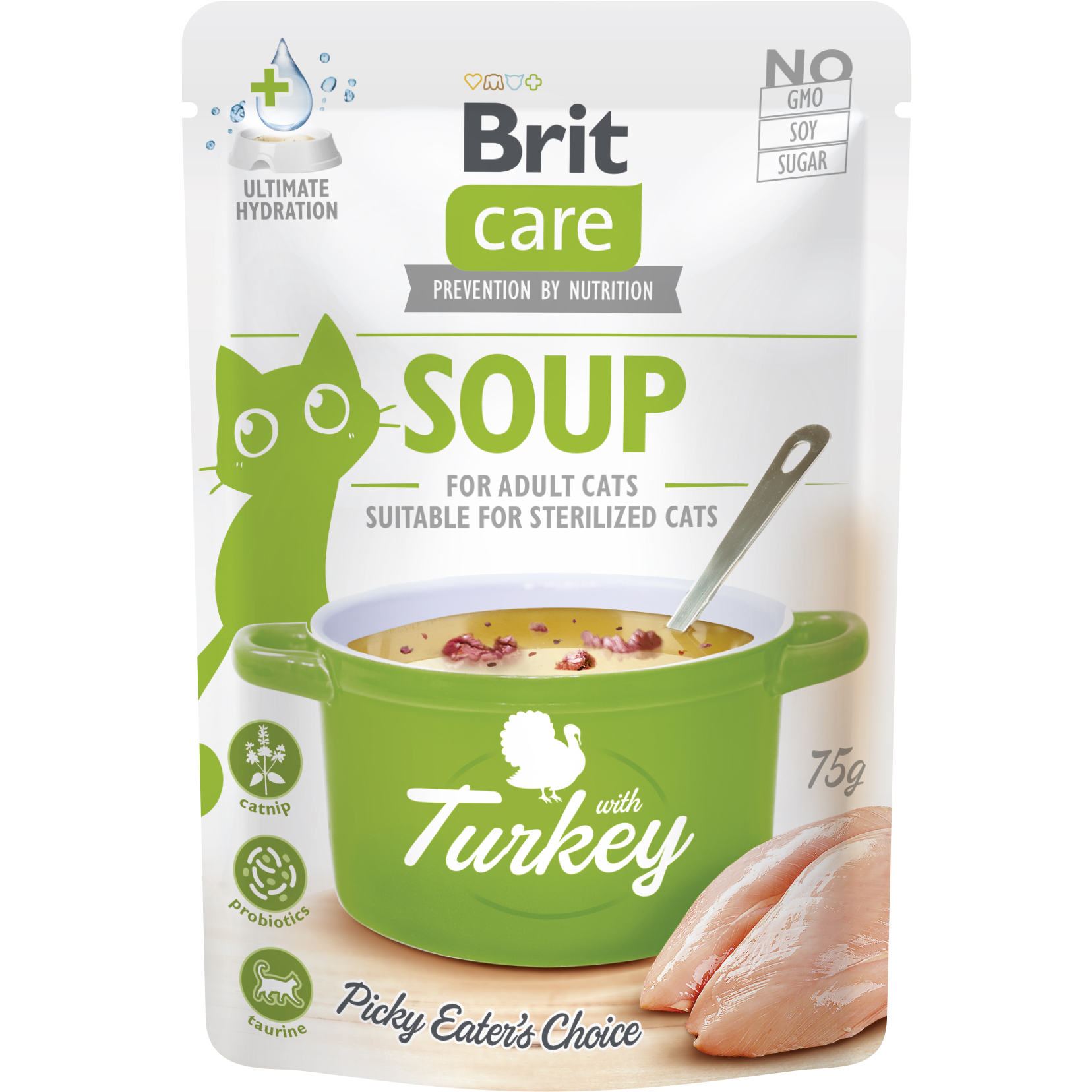 Вологий корм для котів Brit Care Soup з індичкою 75 г - фото 1