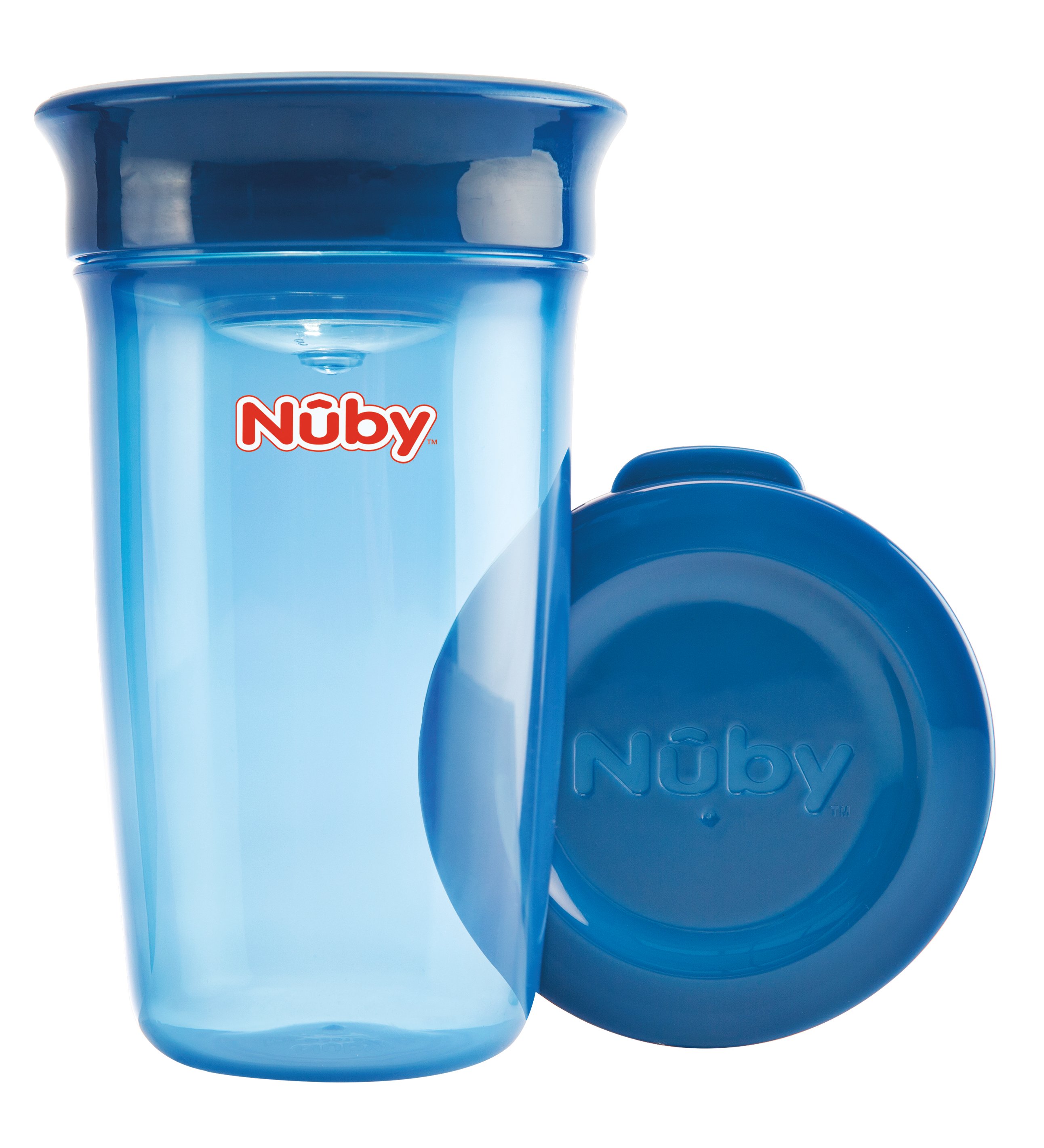 Чашка-непроливайка Nuby 360°, с крышечкой, 360 мл, голубой (NV0414003blu) - фото 2