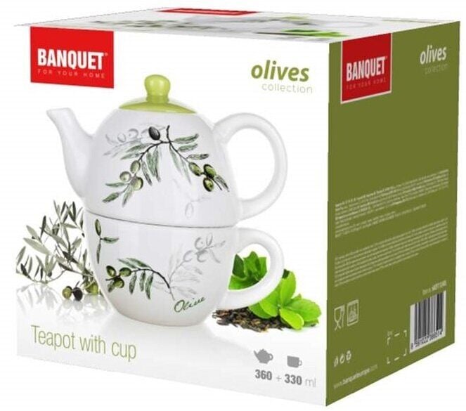 Чайник-заварник с чашкою Banquet Olives (60ZF1124OL) - фото 3