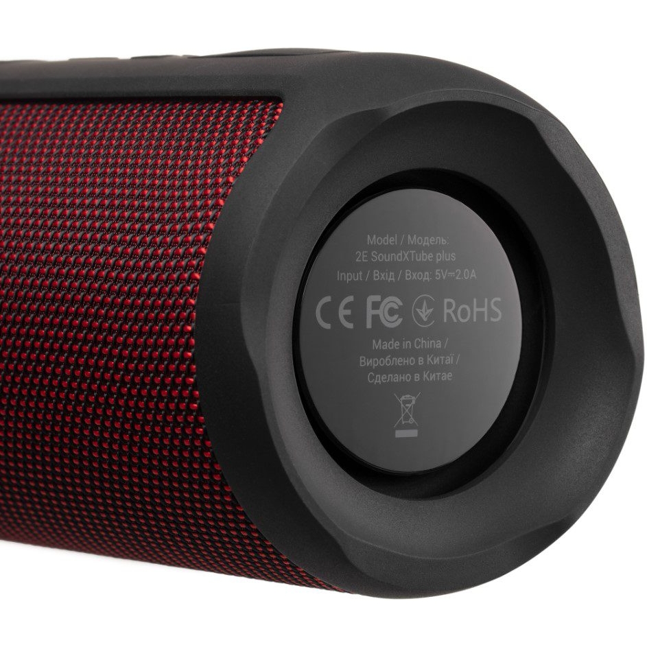 Портативная Bluetooth колонка 2E SoundXTube PLUS 40W TWS Wireless Waterproof Black-Red - фото 4