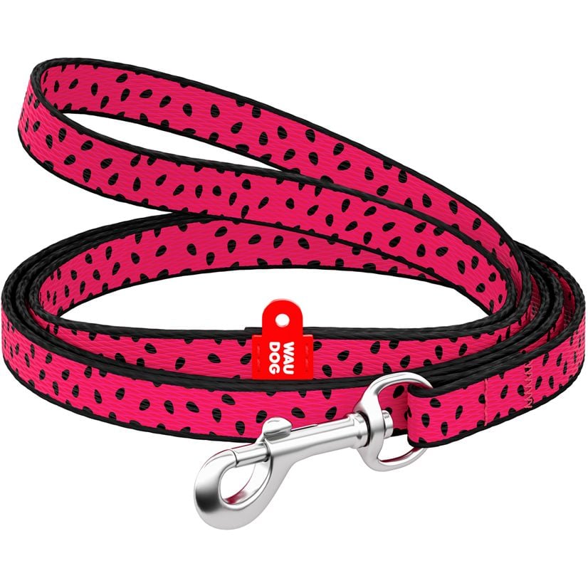 Повідець для собак Waudog Nylon Кавун, нейлоновий, 122х1 см, рожевий - фото 1