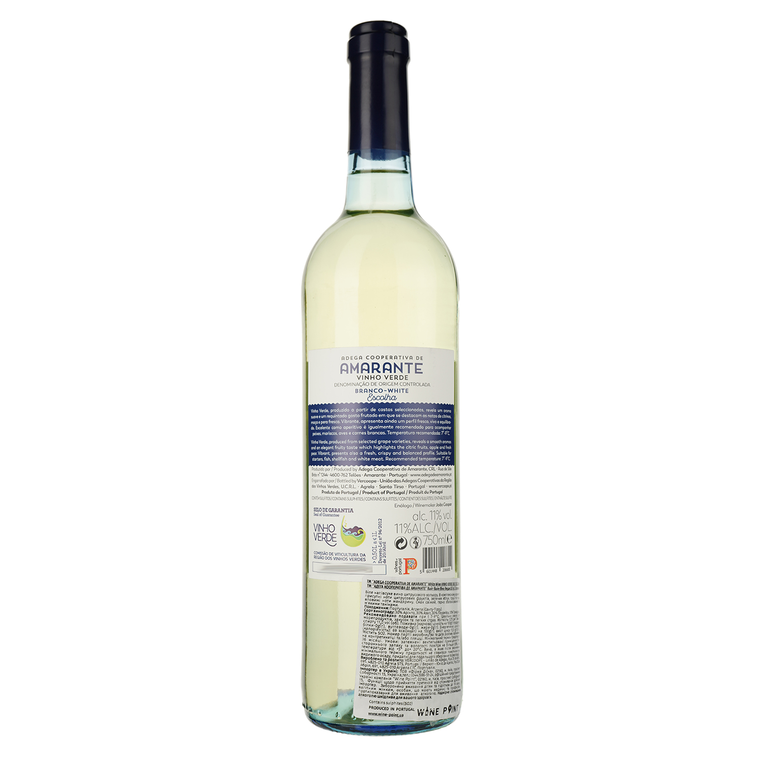 Вино Amarante Vinho Verde Doc Escolha, белое, полусухое, 11%, 0,75 л - фото 2