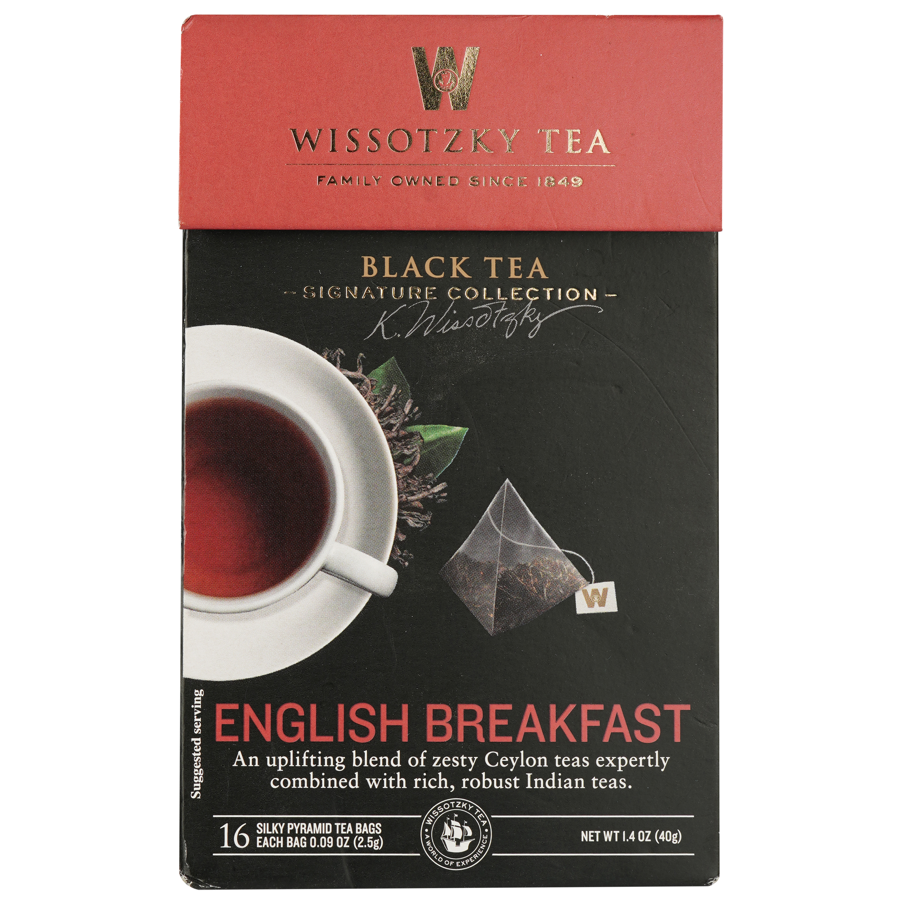 Чай черный Wissotzky Tea English Breakfast 40 г (16 шт. х 2.5 г) (568739) - фото 1