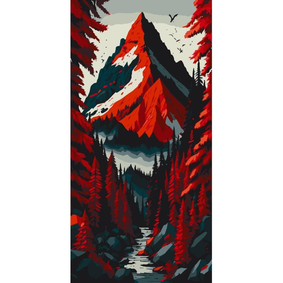 Картина по номерам Красный лес ArtCraft 40х80 см разноцветная 000260690 - фото 1