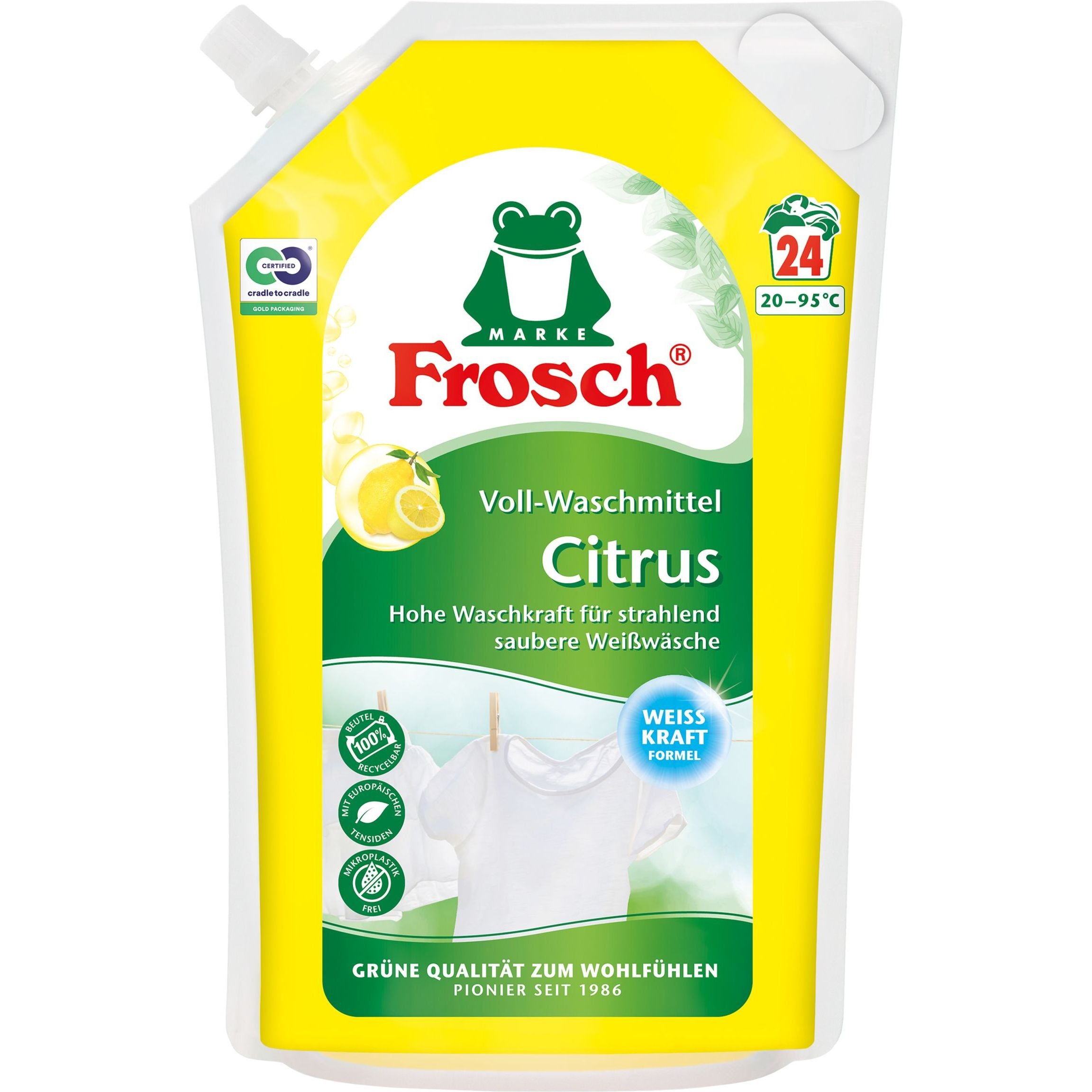 Рідкий пральний засіб Frosch Лимон 1.8 л - фото 1