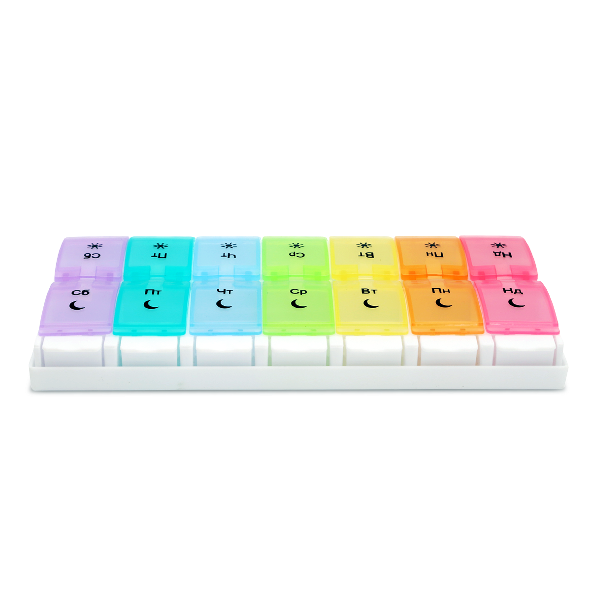 Органайзер для таблеток МВМ My Home PC-12, 7 днів 22.5х11.5х2.8 см разноцветный (PC-12 COLOR) - фото 2
