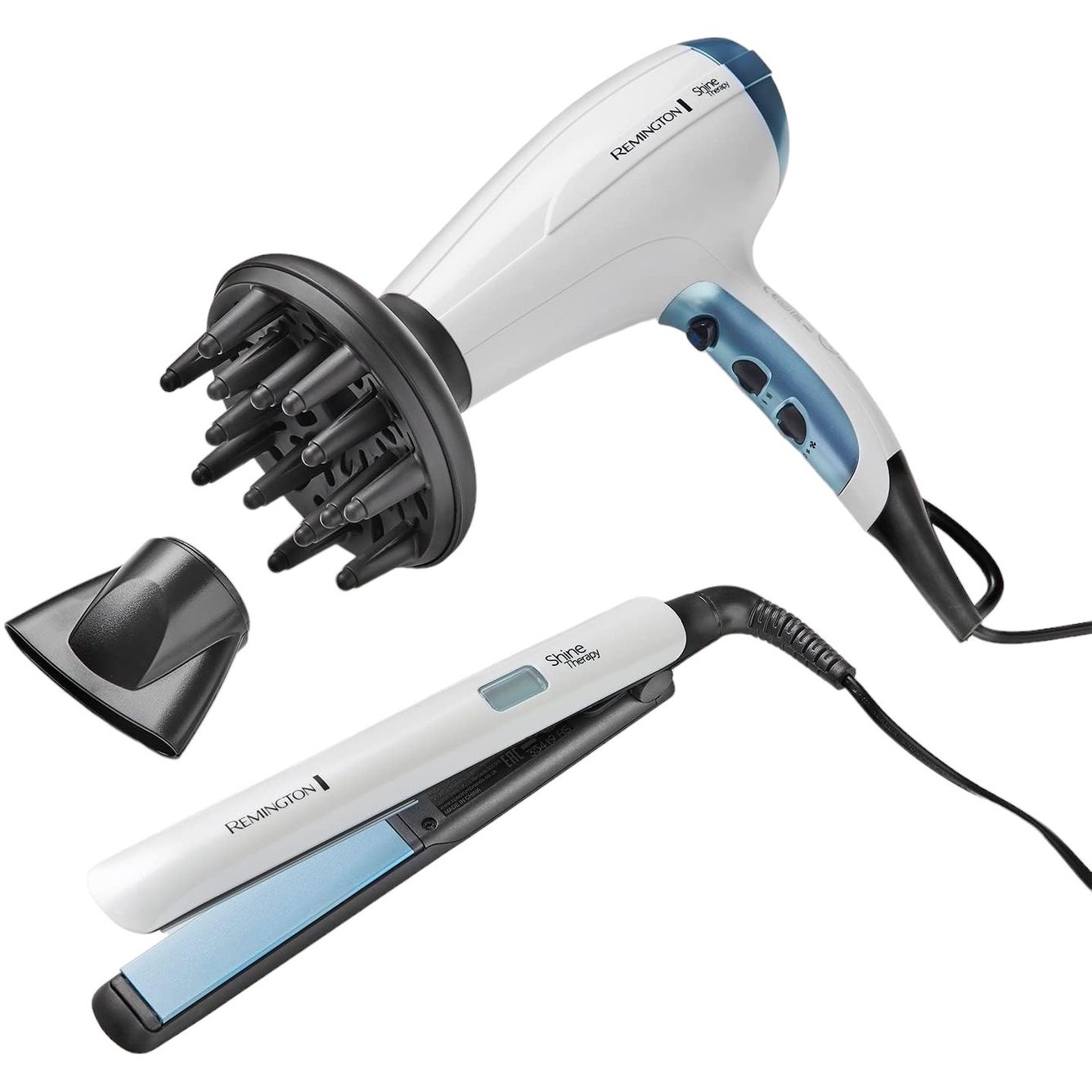 Набір для укладання волосся Remington Shine Therapy S8500GP біло-блакитний - фото 1