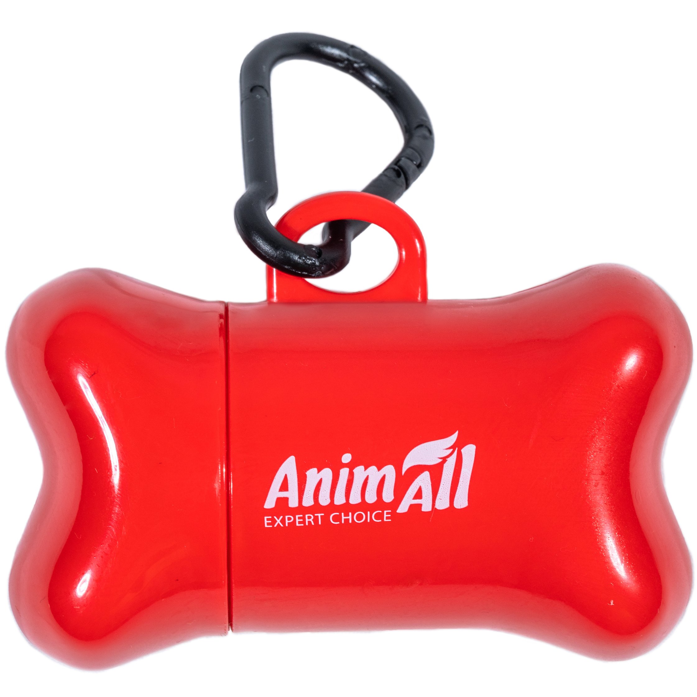 Диспенсер AnimAll зі змінними пакетами 1 рулон 15 шт. червоний - фото 1