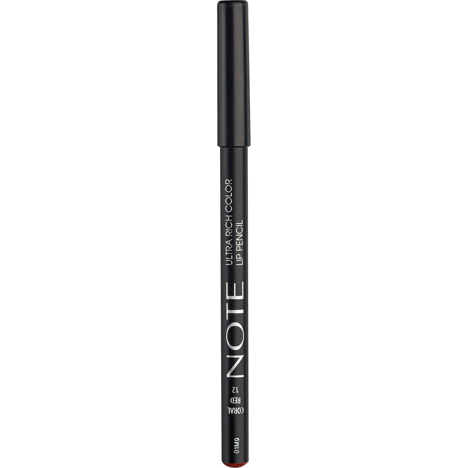 Карандаш для губ Note Cosmetique Ultra Rich Color Lip Pencil тон 12 (Coral Red) 1.1 г - фото 1