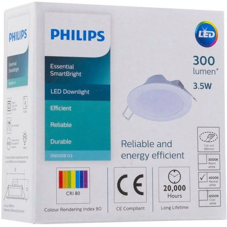 Светодиодный светильник потолочный Philips DN020B, 3.5W, 4000К, G3 (929002508308) - фото 3