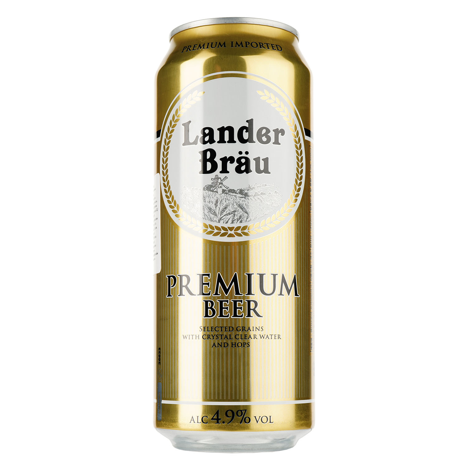 Пиво Landerbrau Premium Pilsner, світле, фільтроване, 4,9%, з/б, 0,5 л - фото 1