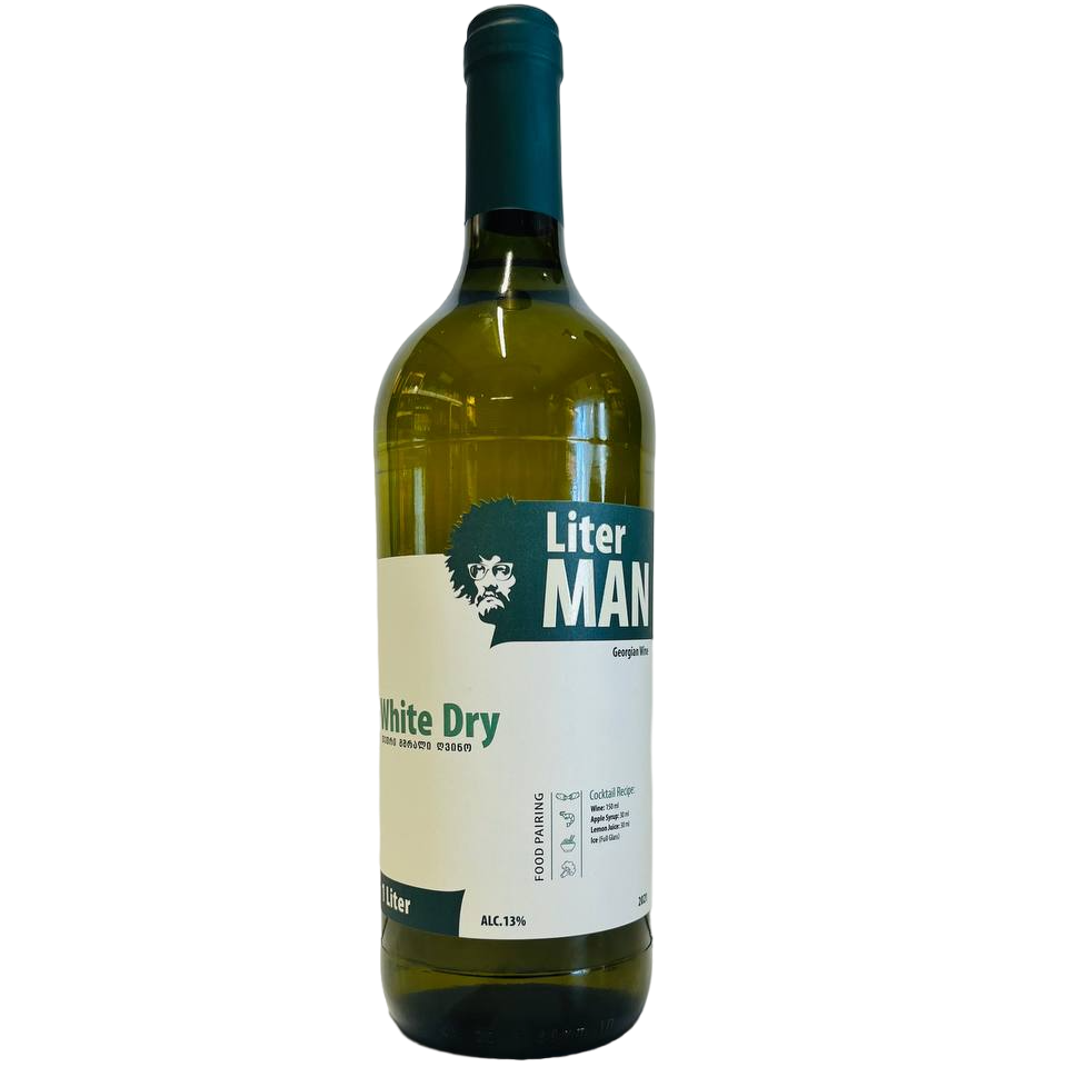 Вино Shilda Liter Man White Dry, белое, сухое, 1 л - фото 1