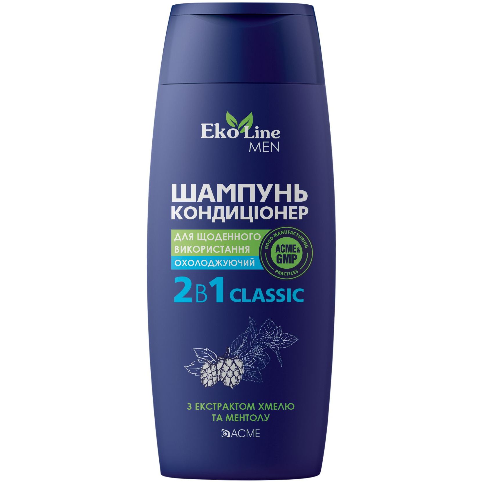 Шампунь-кондиционер 2 в 1 Acme EkoLine Men Classic для всех типов волос с эффектом охлаждения 250 мл (4823115503299) - фото 1