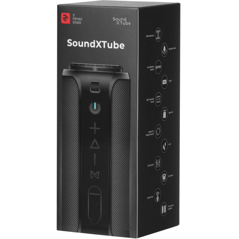 Портативна Bluetooth колонка 2E SoundXTube 30W TWS MP3 Wireless Waterproof Black - фото 3