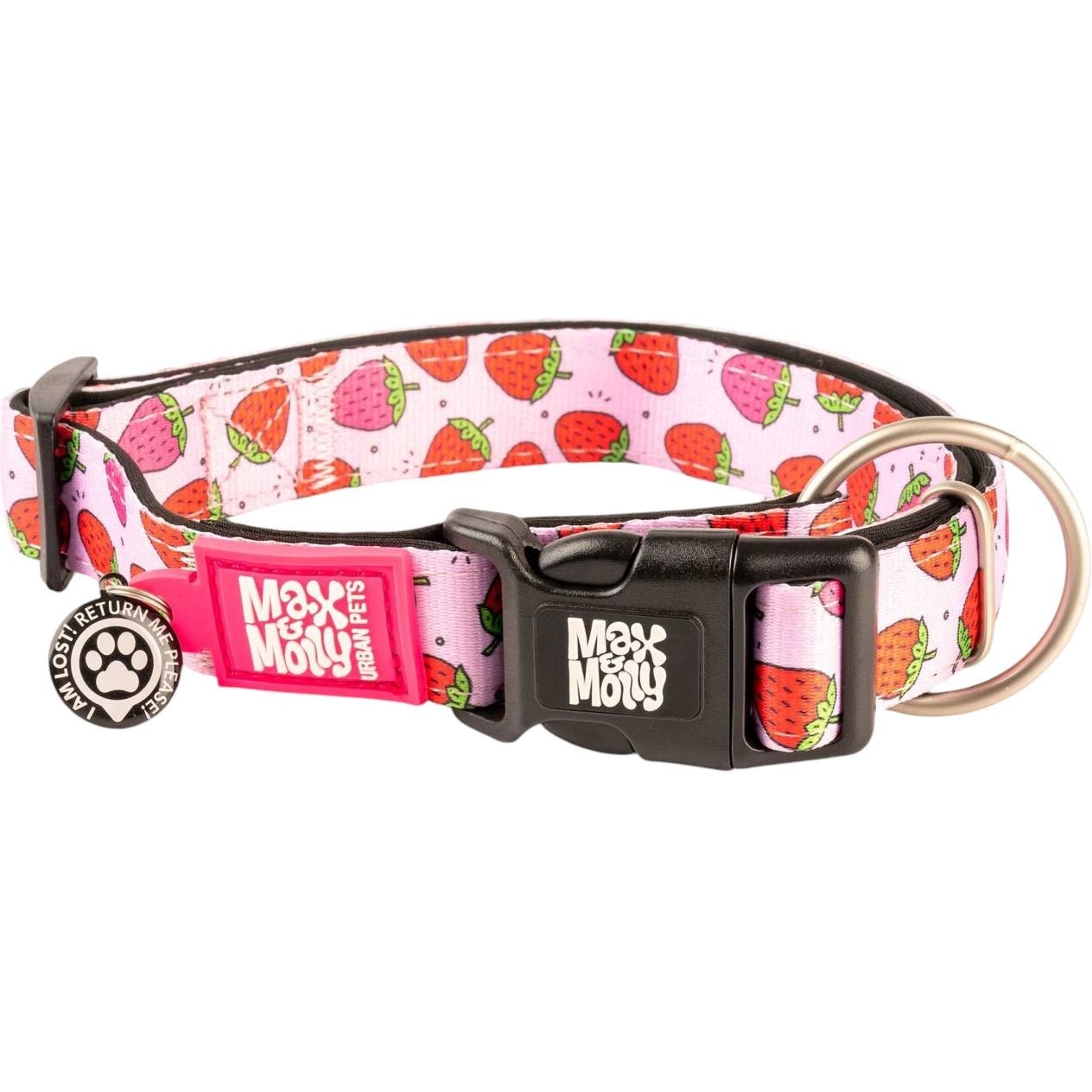 Нашийник для собак Max & Molly Smart ID Collar Strawberry Dream S 28-45x2 см - фото 1