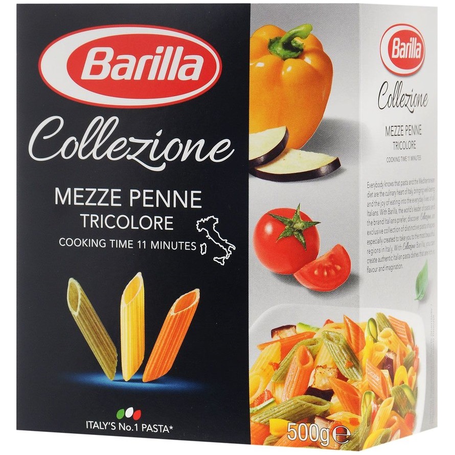 Макаронные изделия Barilla Collezione Mezze Penne Tricolore, 500 г (2124) - фото 1