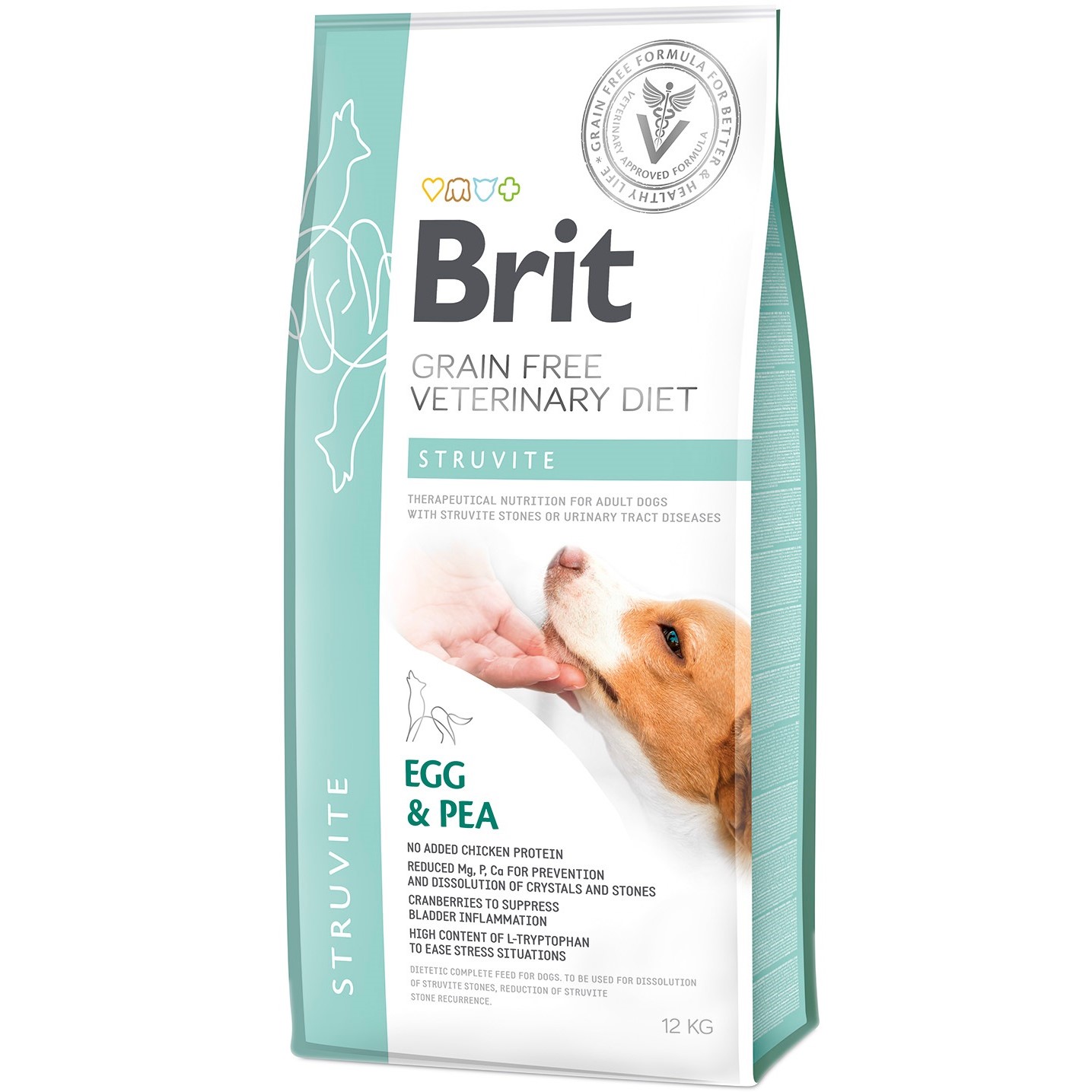 Сухий корм для дорослих собак Brit VetDiets при сечокам'яній хворобі з яйцем індичкою горохом та гречкою 12 кг - фото 1