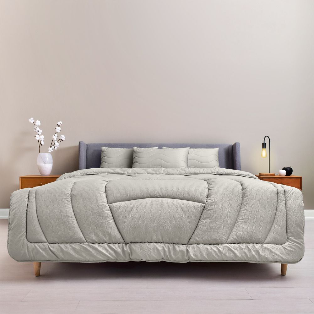 Набор постельного белья Ideia Oasis с одеялом, евростандарт, перламутрово-серый (8000035248) - фото 1