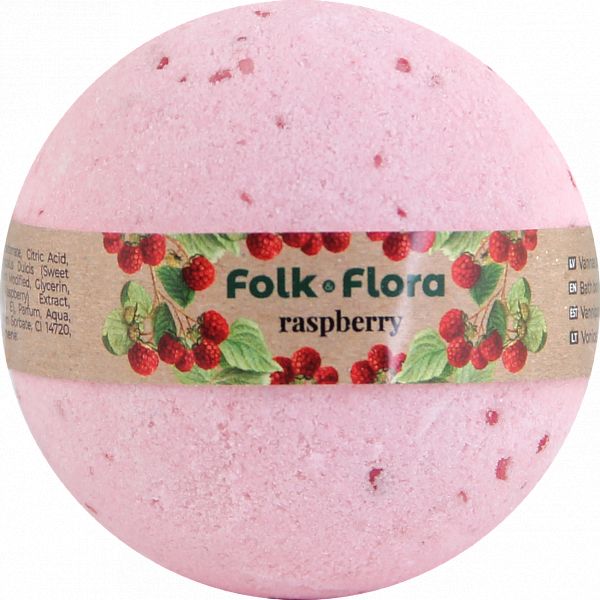 Бомбочка для ванны Folk & Flora Малина 130 г - фото 1