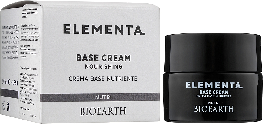 Живильний крем для обличчя Bioearth Elementa Base Cream Nutri 50 мл - фото 2