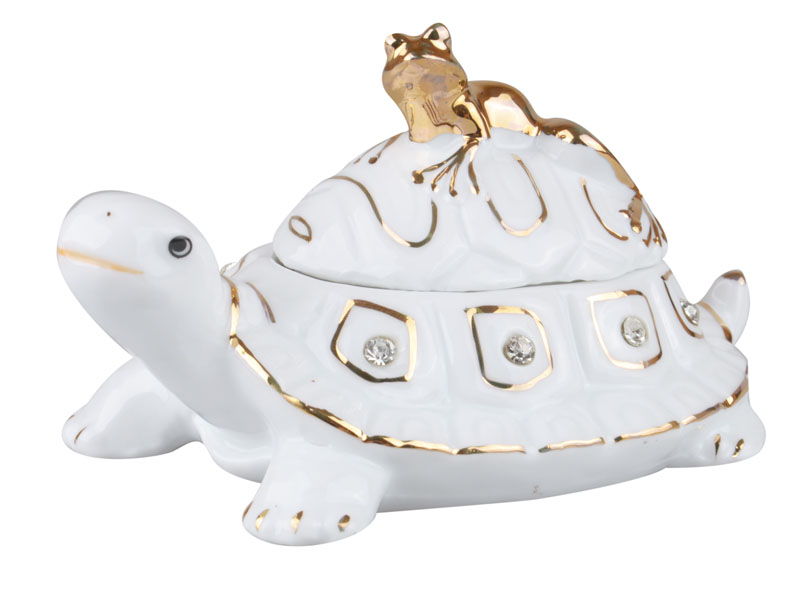 Декоративная фигурка Lefard Черепаха с лягушкой, 12 см (149-389) - фото 1