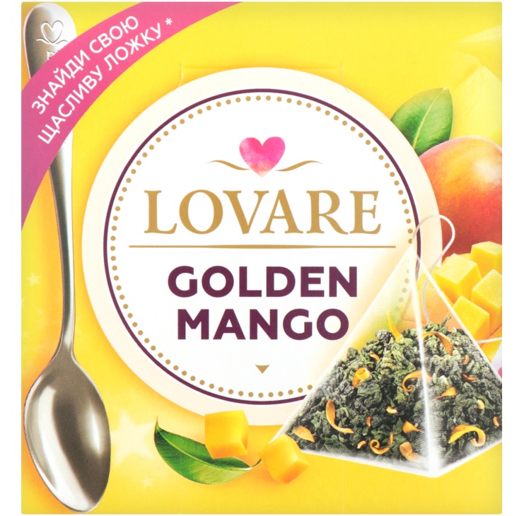 Чай зелений Lovare Golden mango 30 г (15 шт. х 2 г) (876497) - фото 1