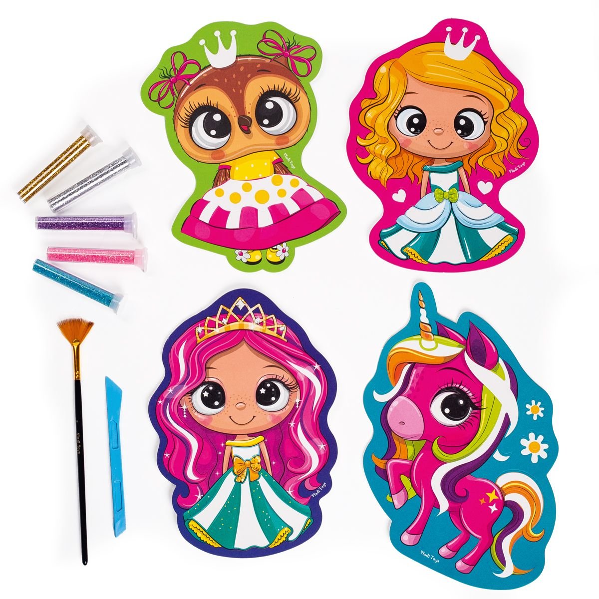 Набір для творчості Vladi Toys Glitter Art Казкові принцеси укр. мова (VT4501-10) - фото 3