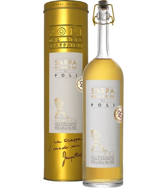 Граппа Poli Grappa Sarpa Oro di Poli Merlot/Cabernet, 40%, 0,7 л - фото 1