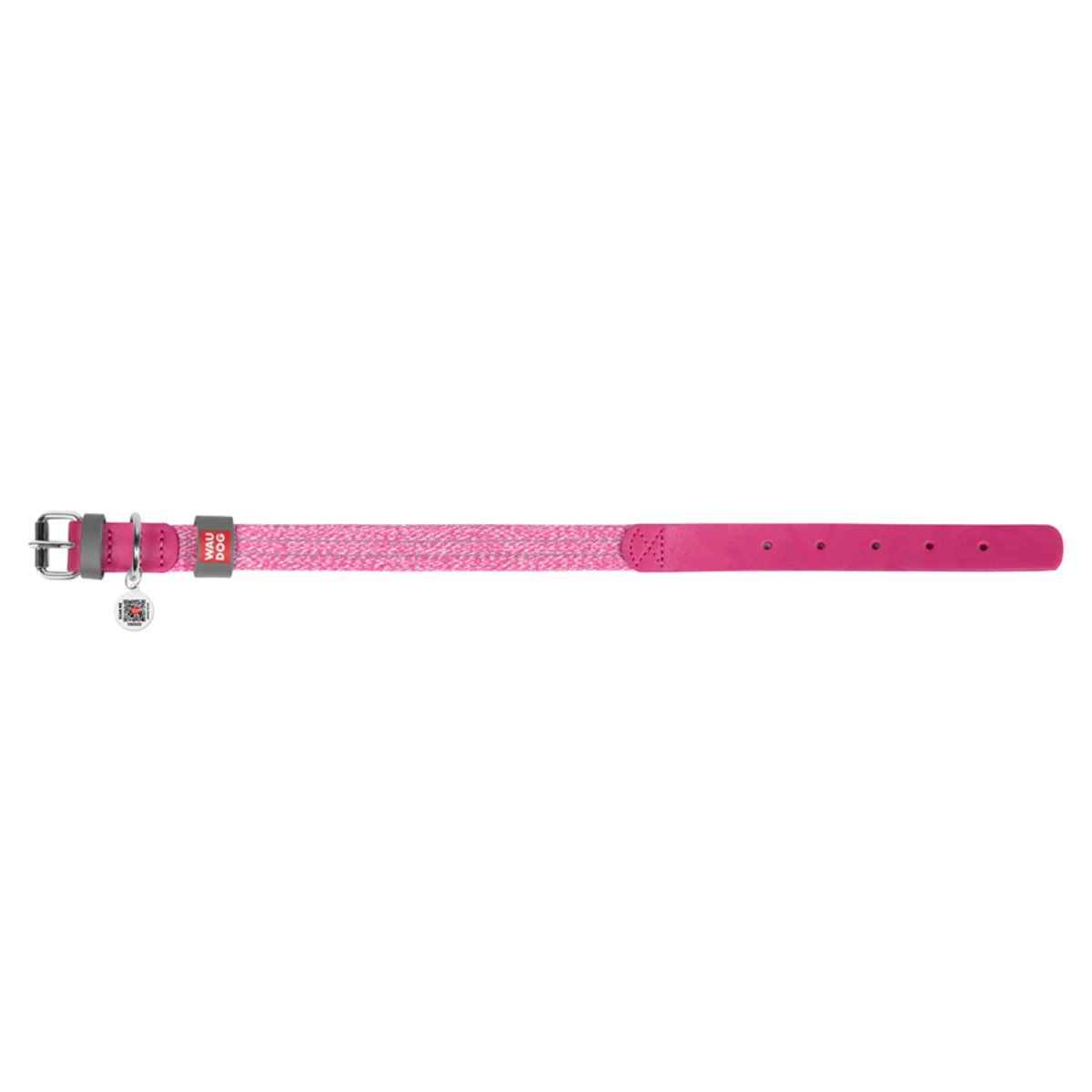 Нашийник для собак Waudog Classic, L, 38-49х2,5 см, рожевий - фото 2