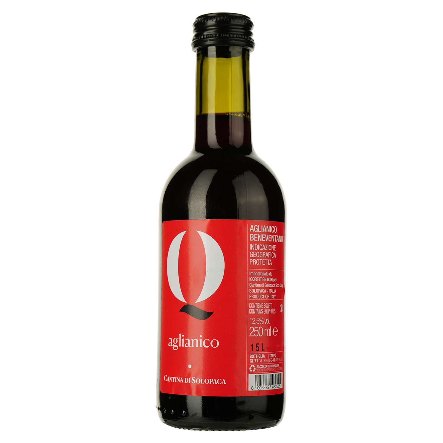 Вино Solopaca Aglianico Beneventano IGP червоне сухе 0.25 л - фото 1