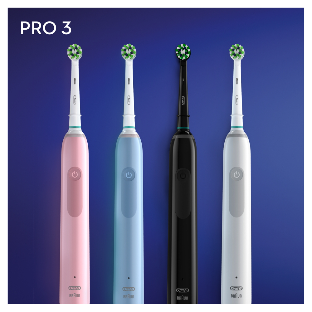 Набор электрических зубных щёток Oral-B Pro 3 3900 СrossAсtion, Черная и Белая - фото 10