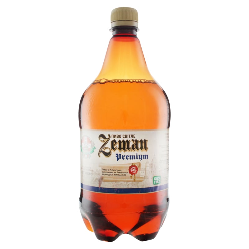 Пиво Zeman Преміум світле, 4,4%, 1 л (728704) - фото 1