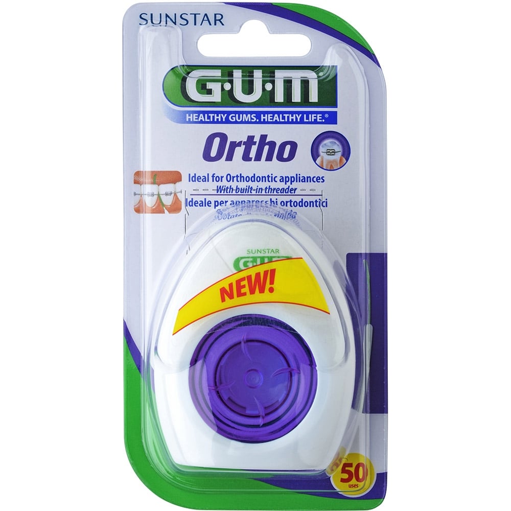 Зубная нить GUM Ortho ортодонтическая 50 использований - фото 1