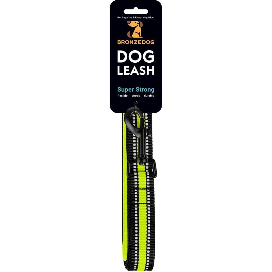 Повідець для собак BronzeDog Mesh, розмір S, 200х1,6 см, лимонний - фото 6