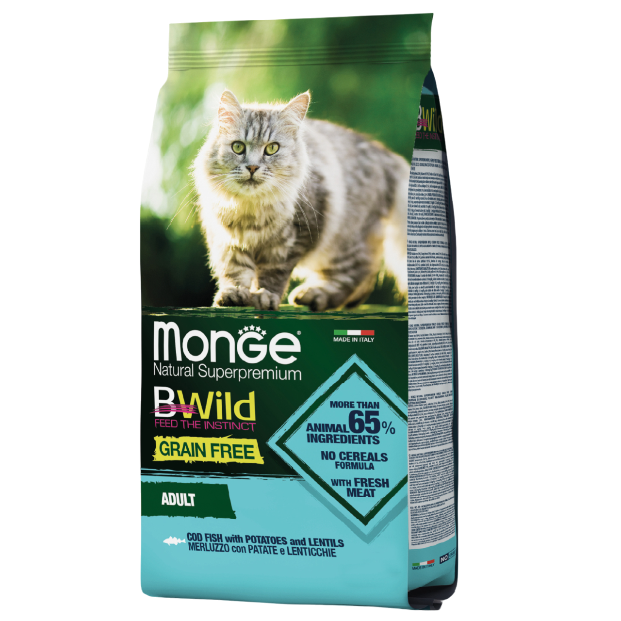 Сухой корм для котов Monge Cat Bwild Gr.Free, треска, 1,5 кг - фото 1