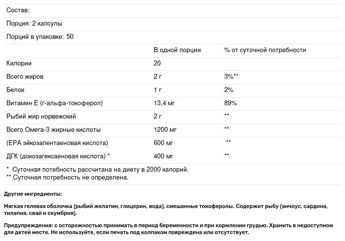 Рыбий жир Супер Омега-3 Carlson Super Omega-3 Gems Fish Gel 1200 мг 100 капсул - фото 3