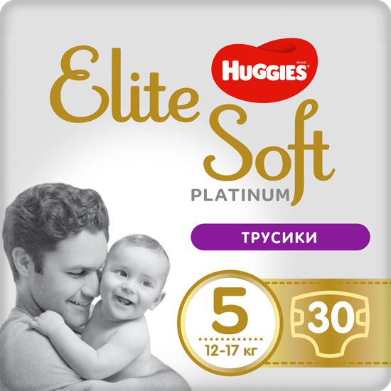 Подгузники-трусики Huggies Elite Soft Platinum 5 (12-17 кг), 30 шт. (824047) - фото 1