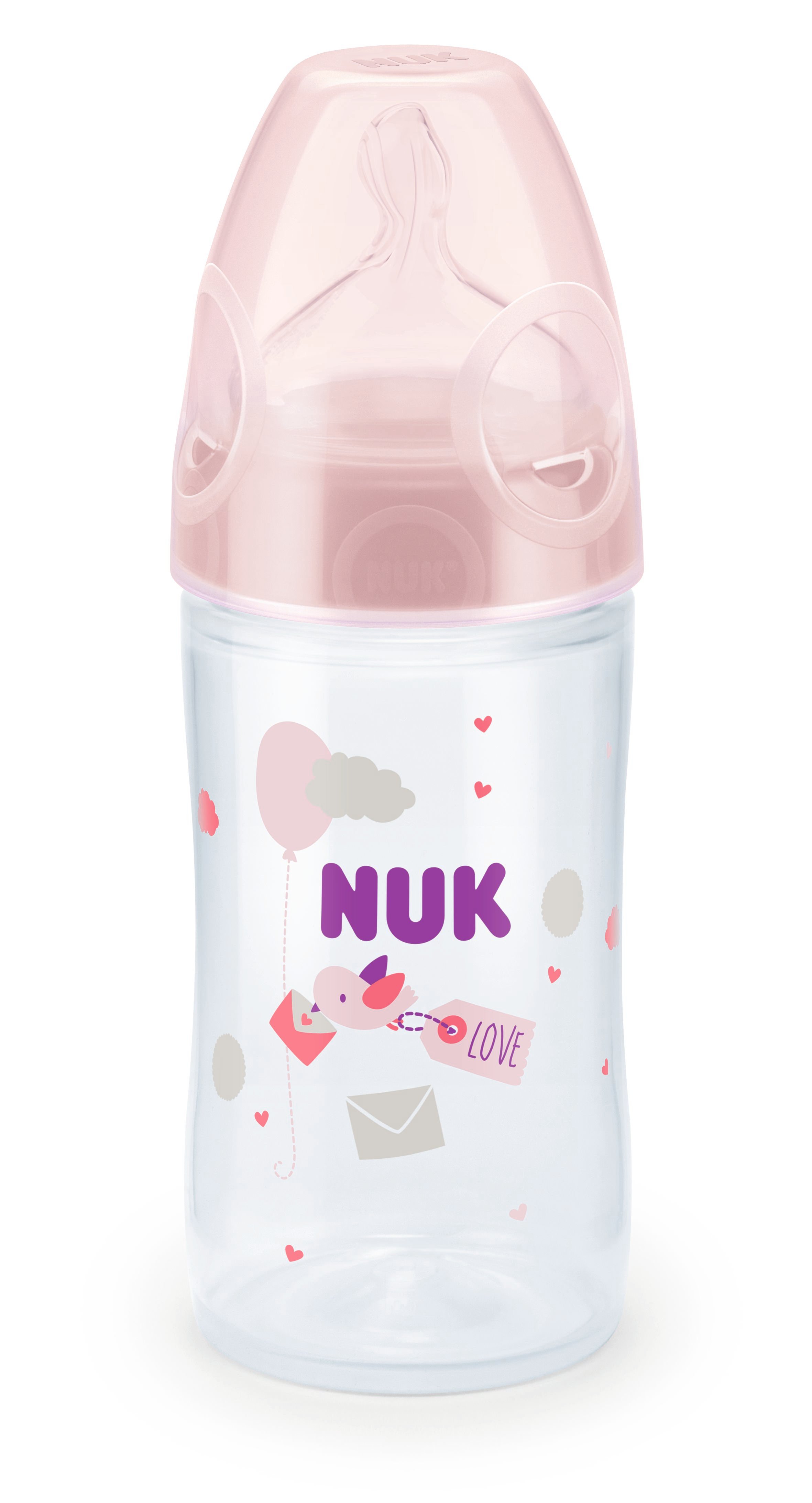 Бутылочка Nuk New Classic, c силиконовой соской, 0-6 мес., 150 мл, розовый (10743578/2) - фото 1