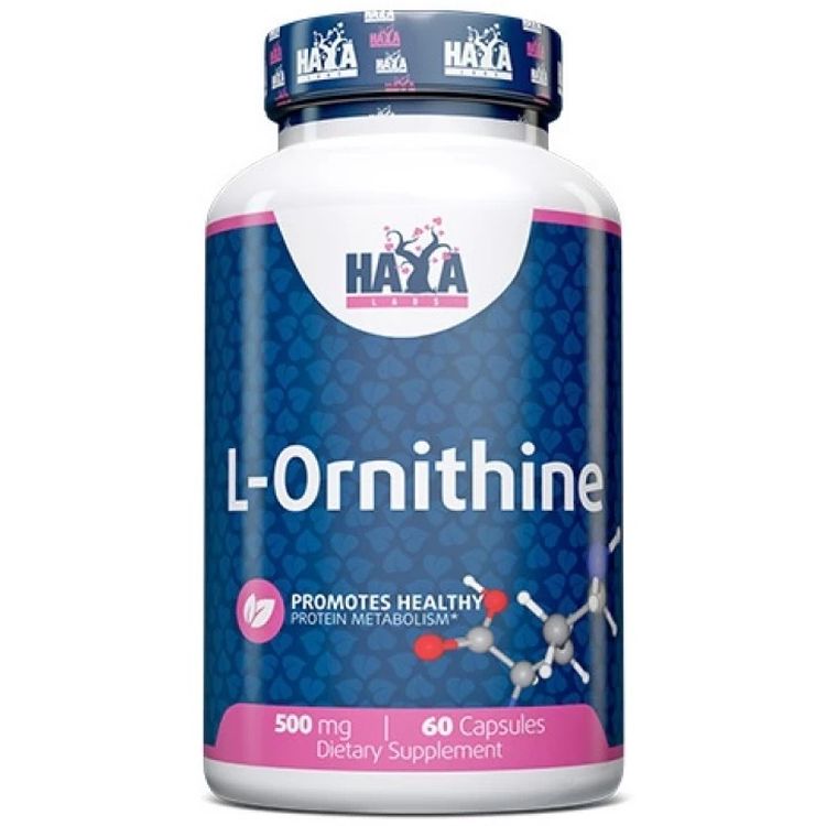 Амінокислота L-Орнітин Haya Labs L-Ornithine 500 мг 60 капсул - фото 1