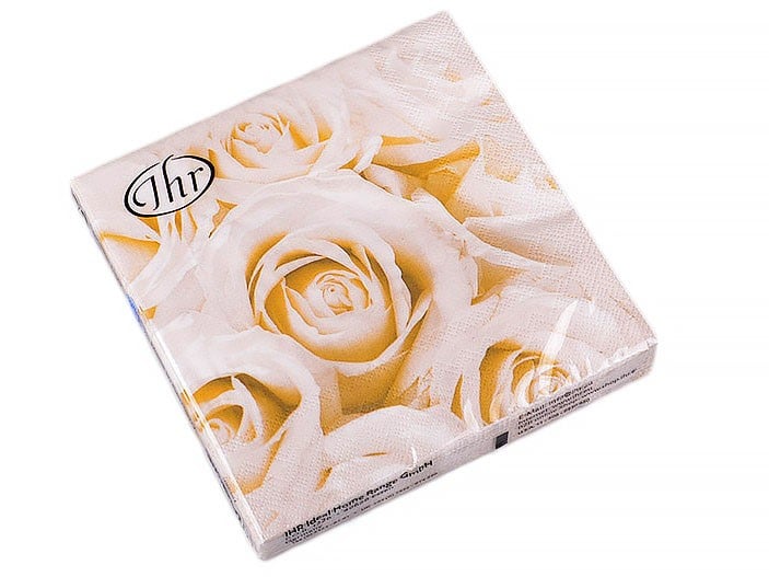 Набір серветок Ideal Home Білі троянди, 20 шт (694-018) - фото 1