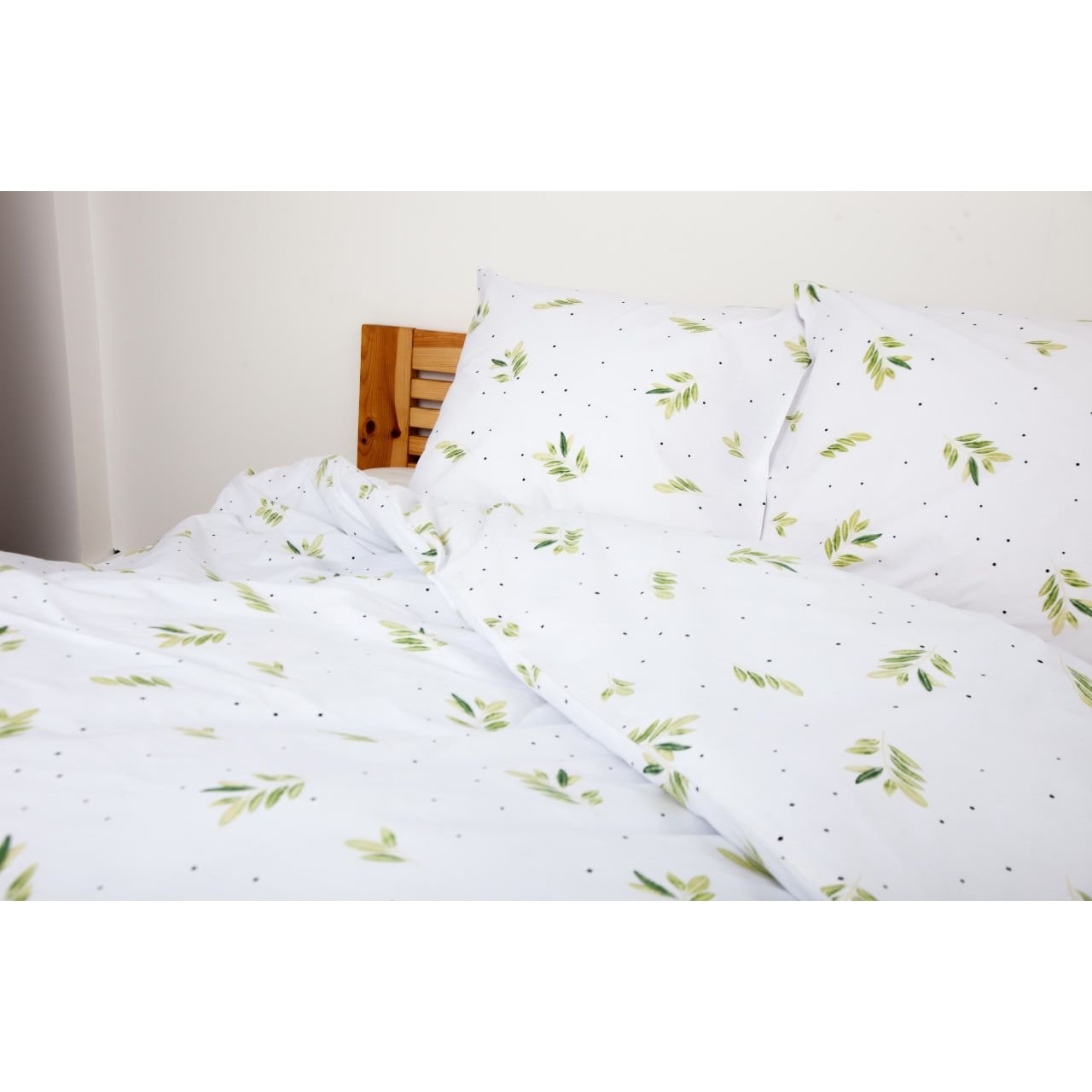 Комплект постільної білизни ТЕП Happy Sleep Duo Greece євро білий з зеленим (2-04009_26579) - фото 2