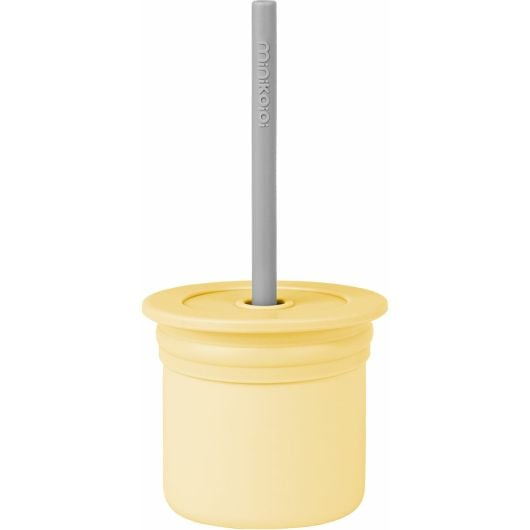 Чашка-контейнер з трубочкою MinikOiOi Sip+Snack Mellow Yellow/Powder Grey (101100103) - фото 1