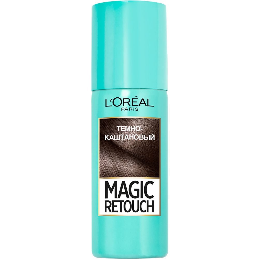 Тонуючий спрей для волосся L'Oreal Paris Magic Retouch, відтінок 02 (темно-каштановий), 75 мл - фото 1