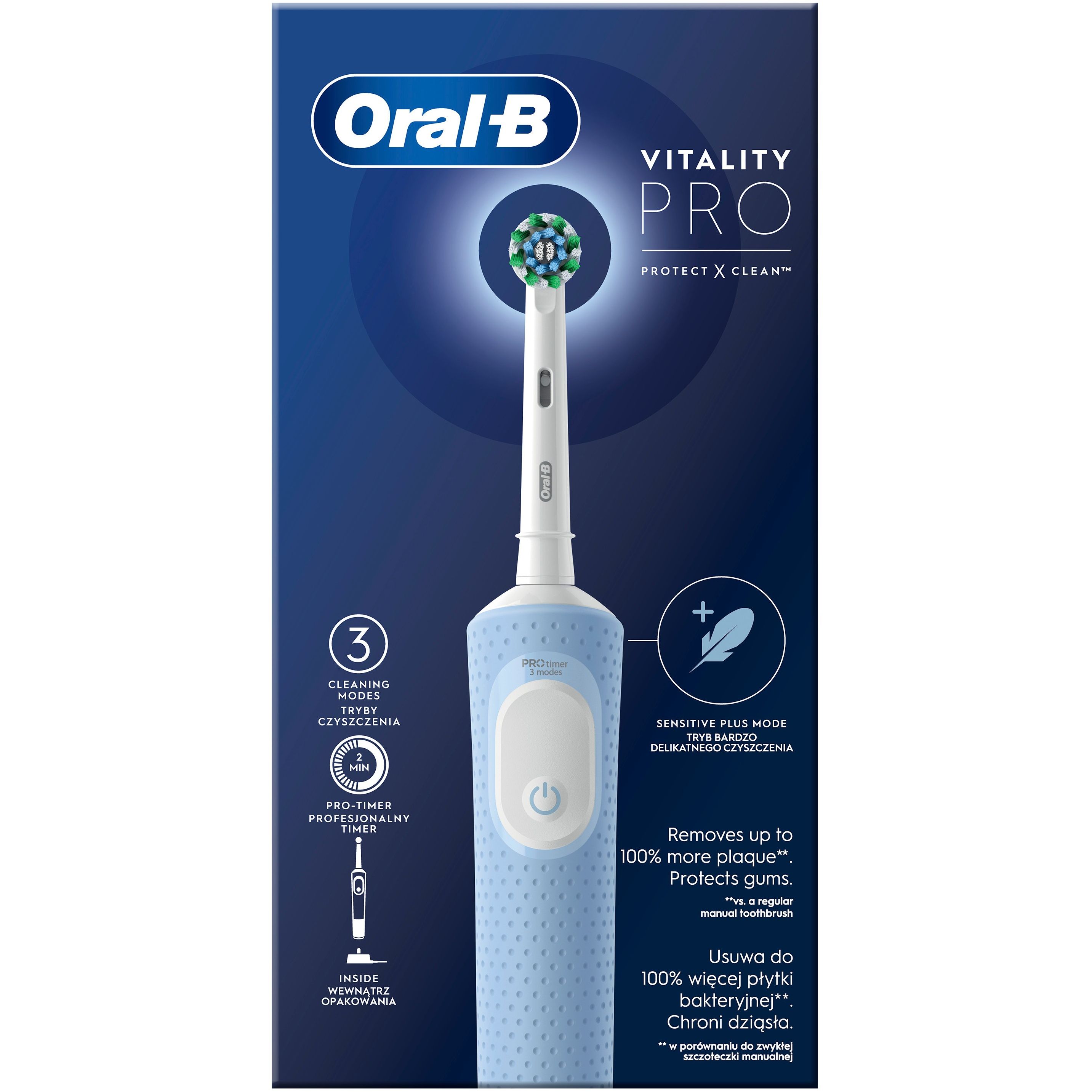 Электрическая зубная щетка Оral-B Vitality Pro Protect X Clean D103 Blue - фото 3