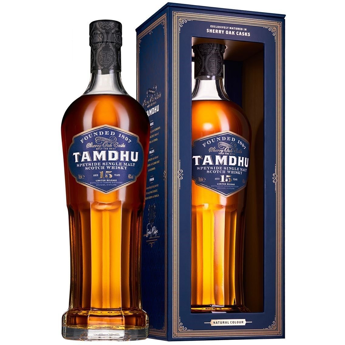 Виски Tamdhu 15 yo Single Malt Scotch Whisky 46% 0.7 л, в подарочной упаковке - фото 1